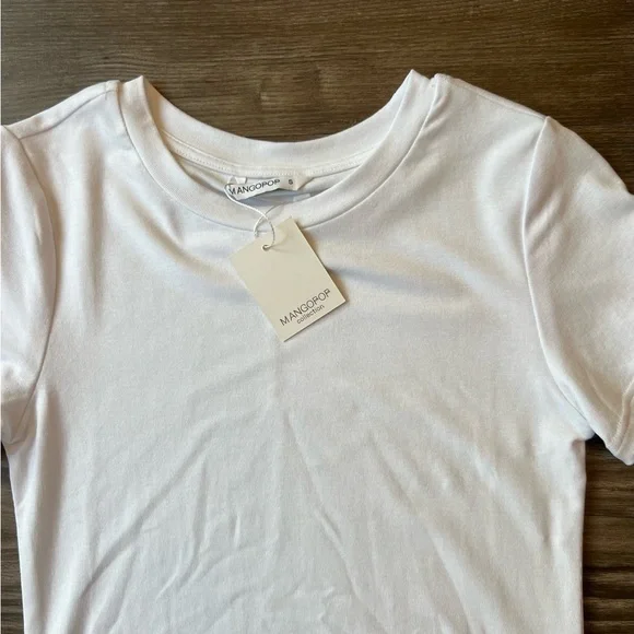 NWT MANGOPOP Women's Round Neck Short Sleeve T Shirts Basic Bodysuits - Picture 2 of 4